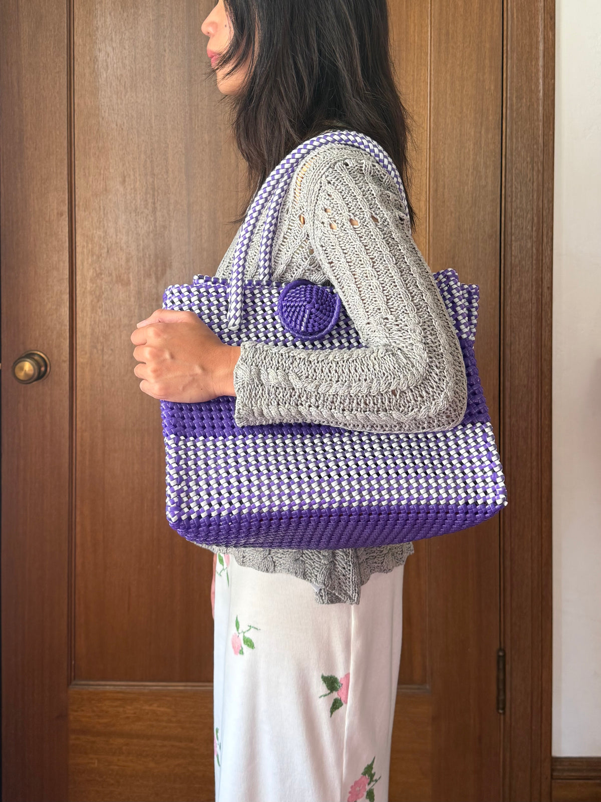 Violet Woven Tote